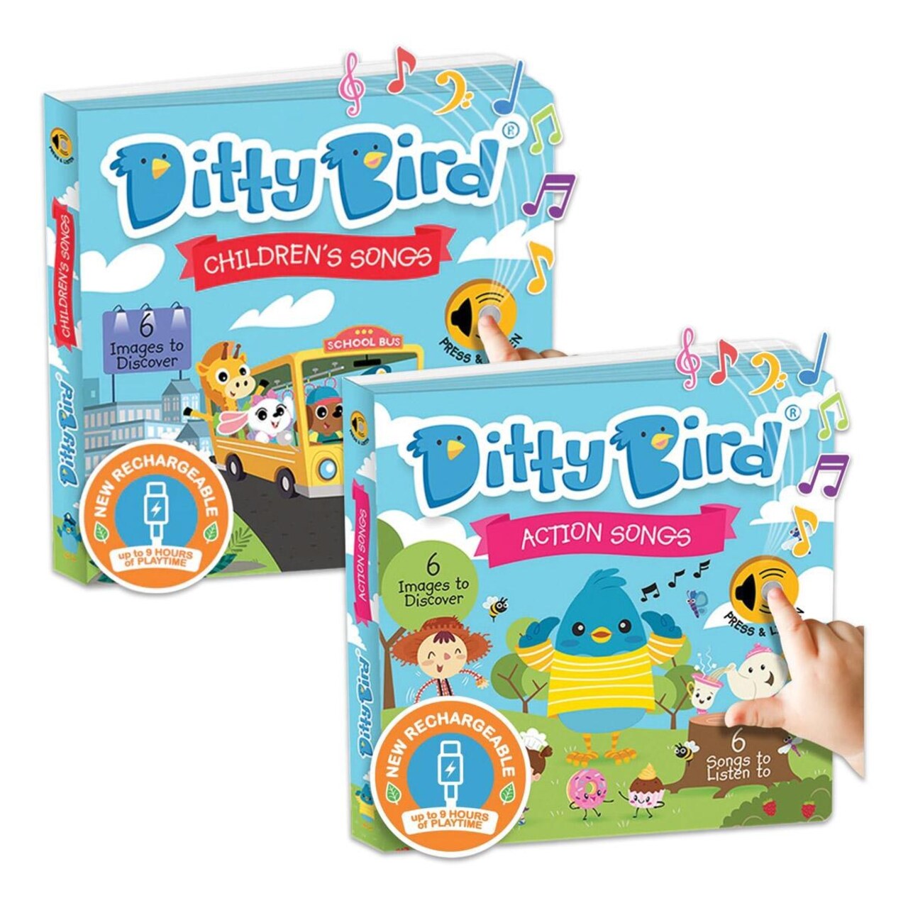 Ditty Bird Ditty Bird - Children's and Action Songs Books - Set of 2